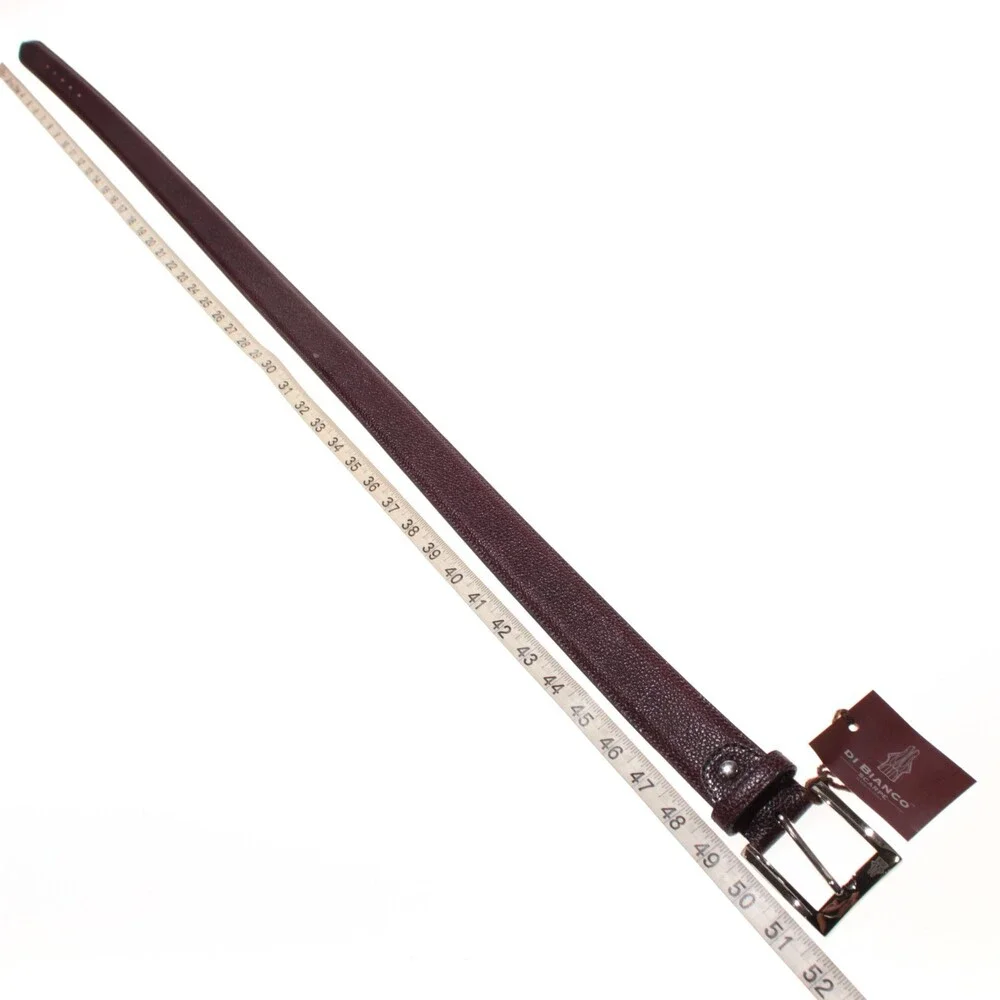 Di Bianco NWT Cut to Size Dress Belt In Dark Red Pebbled Leather One Size